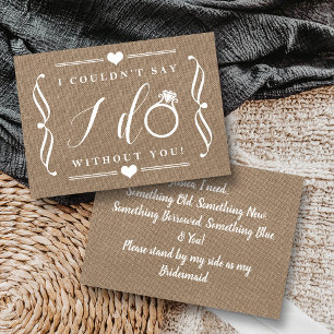 I Couldn't Say I Do Without You Rustic Burlap Invitation