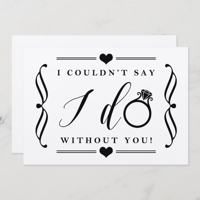 I Couldn't Say I Do Without You | Rustic Kraft Invitation (Front/Back)