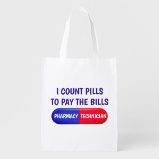 I Count Pills to Pay the Bills Grocery Bag