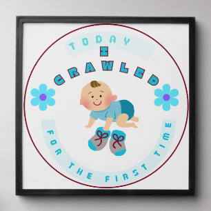 I Crawled 1rst time Peel And Stick Photo Tile