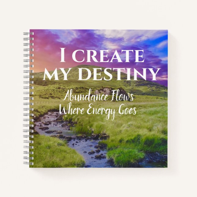 I Create Abundance Law of Attraction Manifestation Notebook (Front)