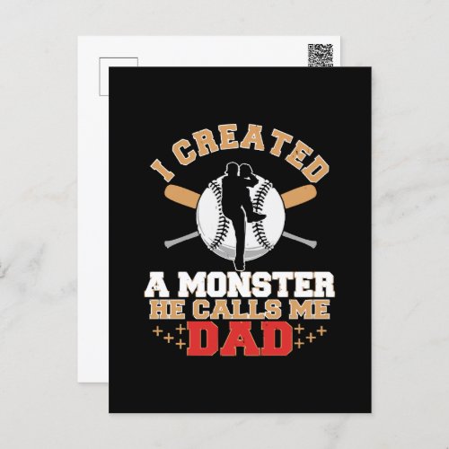 I Created A Monster He Calls Me Dad Holiday Postcard