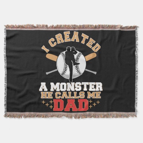 I Created A Monster He Calls Me Dad Throw Blanket
