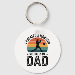 I Created A Monster She Calls Me Dad Proud Softll  Keychain