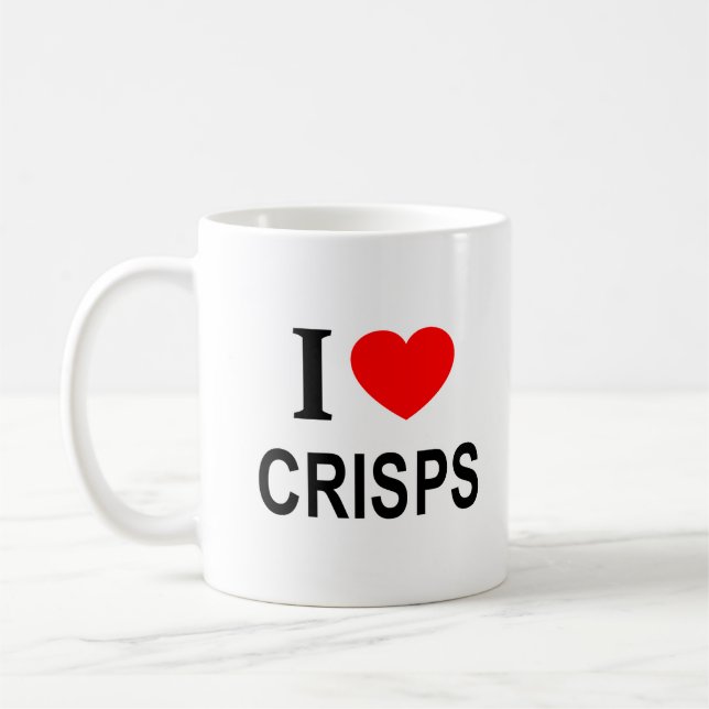 I ❤️ CRISPS I LOVE CRISPS I HEART CRISPS COFFEE MUG (Left)