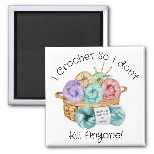 I Crochet Personalized Magnet