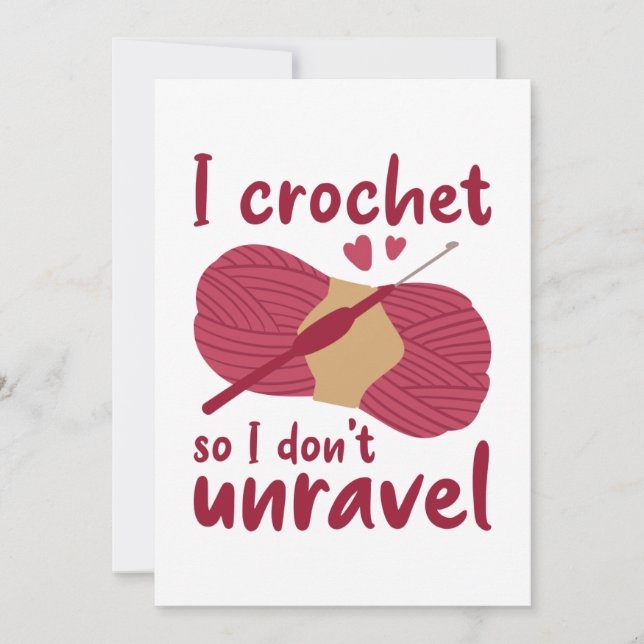 I Crochet So I Don’t Unravel Thank You Card (Front)