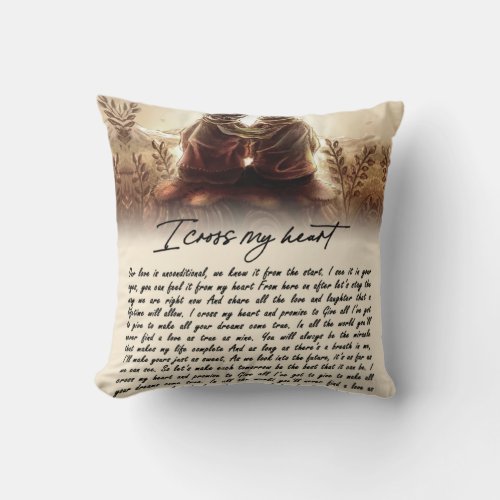 I Cross My Heart and Promise To Give All Blanket Throw Pillow