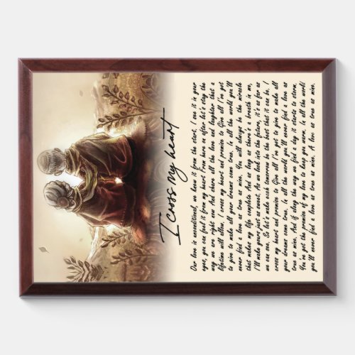 I Cross My Heart Couple Golden Anniversary Gift Award Plaque