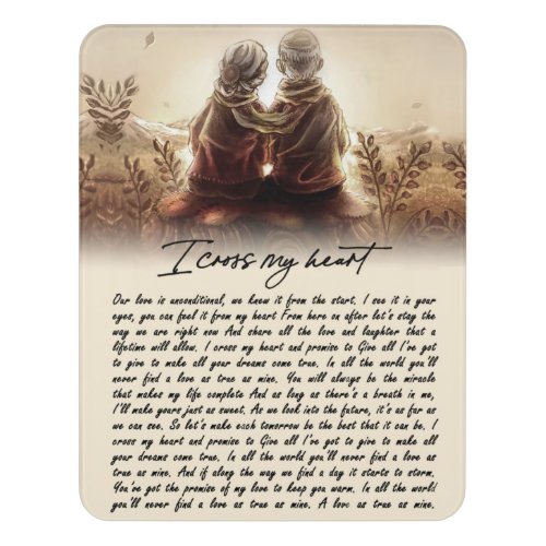 I Cross My Heart Couple Golden Anniversary Gift Door Sign