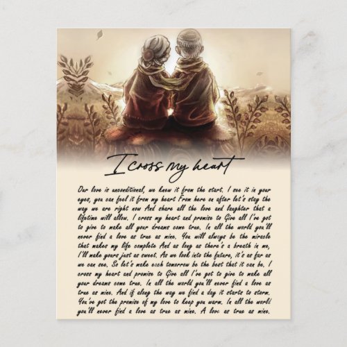 I Cross My Heart Couple Golden Anniversary Gift Flyer