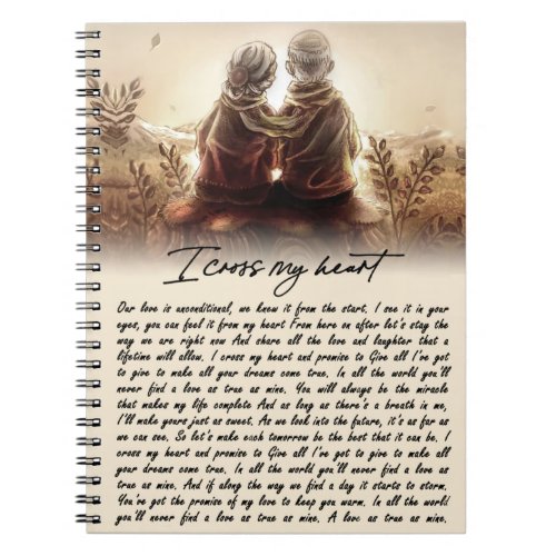 I Cross My Heart Couple Golden Anniversary Gift Notebook
