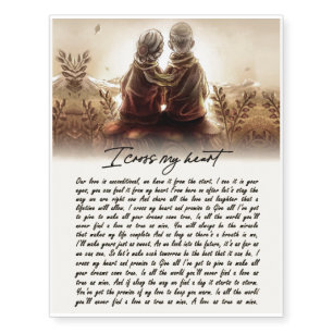 I Cross My Heart Couple Golden Anniversary Gift Temporary Tattoos