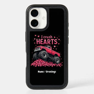 I Crush Hearts Funny Monster Truck Valentine’s  iPhone 16 Case