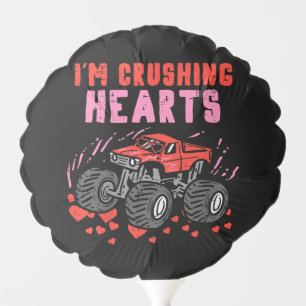 I Crush Hearts Monster Truck Toddler Boys Valentin Balloon