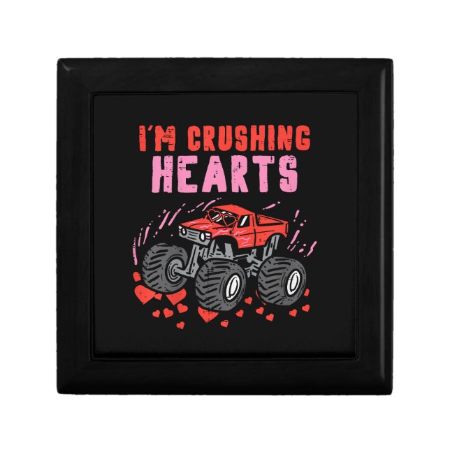 I Crush Hearts Monster Truck Toddler Boys Valentin Gift Box (Front)