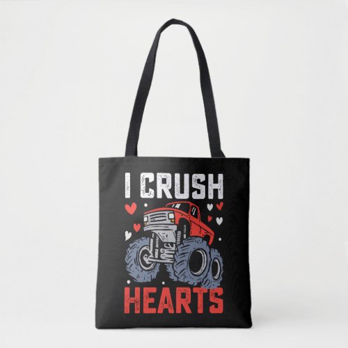 I Crush Hearts Monster Truck Valentines Day Tote Bag
