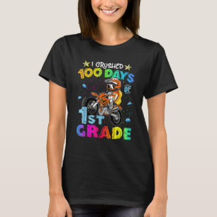 I Crushed 100 Days Of 1st Grade Dirt Bike Backpack T-Shirt