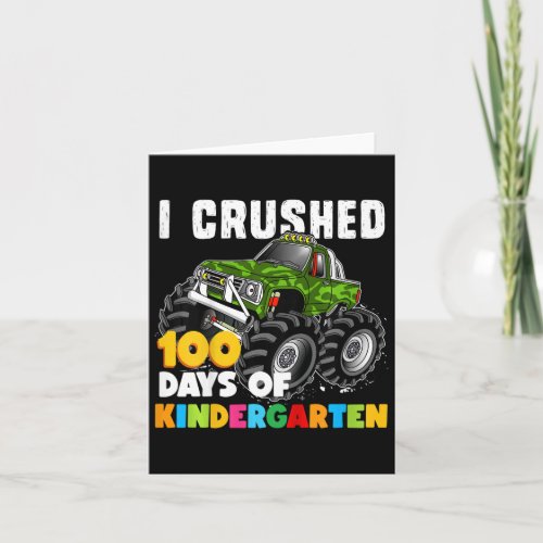 I Crushed 100 Days Of Kindergarten Fun Girls And B Card