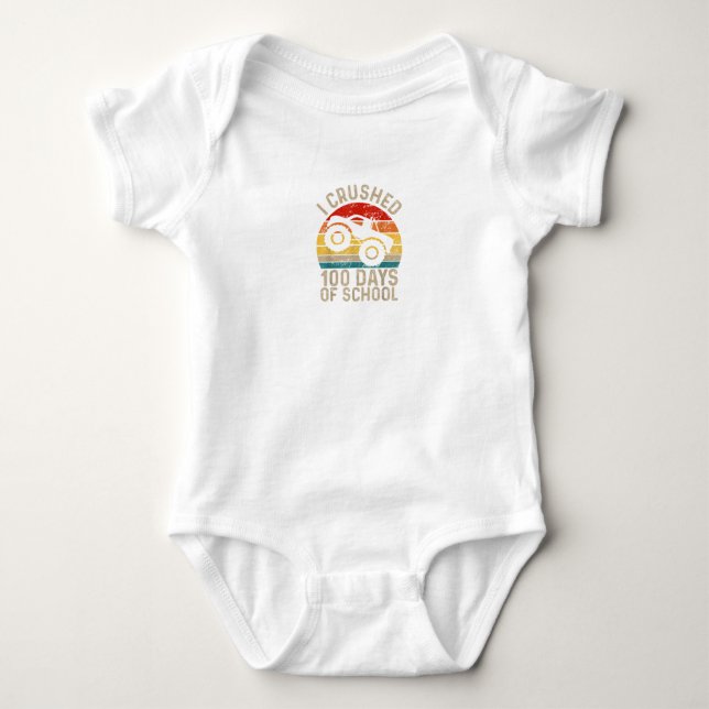 I Crushed 100 Days of School Baby Bodysuit (Front)