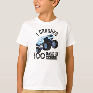 I crushed 100 days of school blue monster truck T-Shirt