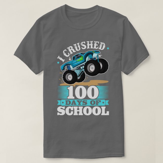 I Crushed 100 Days of School Boys 100th Day of Sch T-Shirt (Design Front)