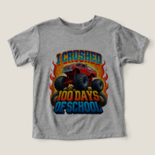I crushed 100 Days Of School Boys Monster Truck Toddler T-shirt