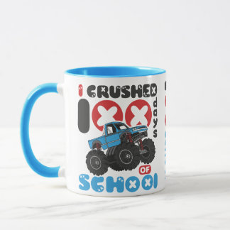 I crushed 100 days of school cute monster truck mug