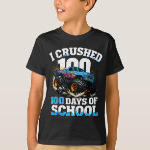 I Crushed 100 Days Of School Monster Truck 100th D T-Shirt
