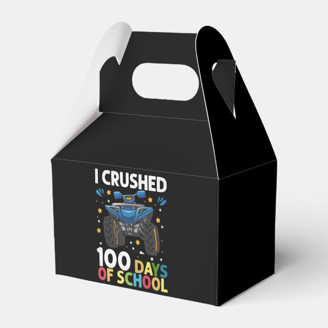 I Crushed 100 Days of School Monster Truck Boys Favor Boxes (Front Side)