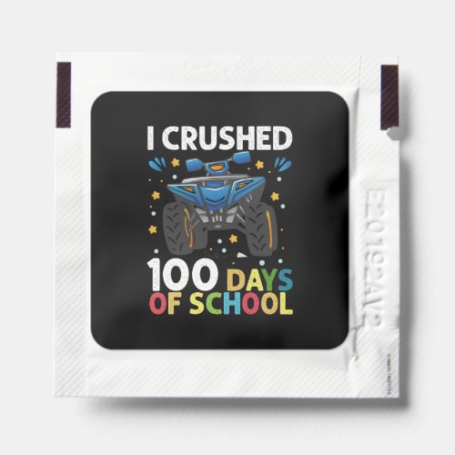 I Crushed 100 Days of School Monster Truck Boys Hand Sanitizer Packet