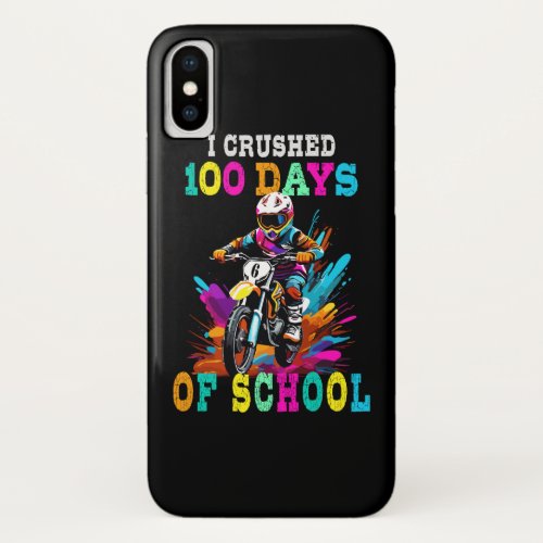 I crushed 100 days of school Motocross iPhone X Case
