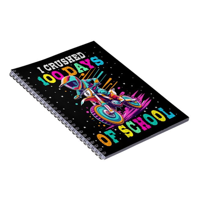 I crushed 100 days of school Motocross Notebook (Right Side)