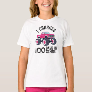 I crushed 100 days of school pink monster truck T-Shirt