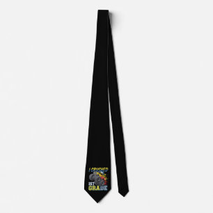 I Crushed 1st Grade Monster Truck Funny Graduation Neck Tie