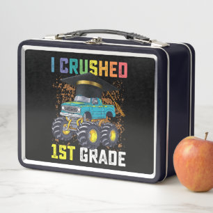 I Crushed 1st Grade Monster Truck Graduation Metal Lunch Box