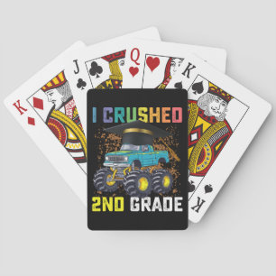 I Crushed 2nd Grade Monster Truck Graduation Poker Cards
