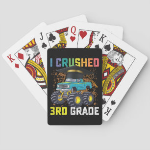 I Crushed 3rd Grade Monster Truck Graduation Poker Cards