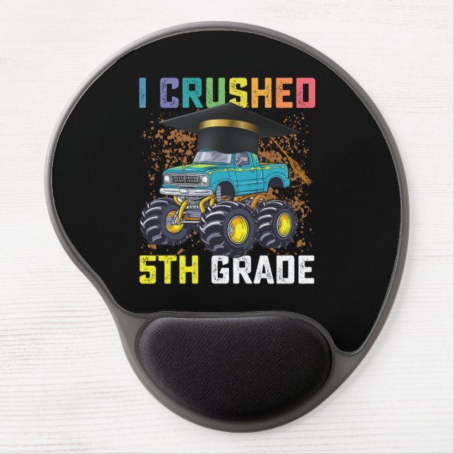 I Crushed 5th Grade Monster Truck Graduation Gel Mouse Pad (Front)