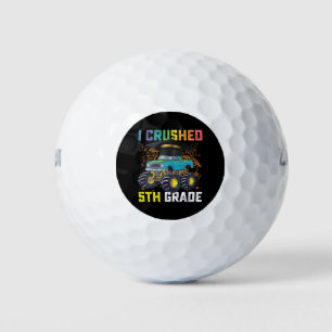 I Crushed 5th Grade Monster Truck Graduation Golf Balls
