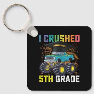 I Crushed 5th Grade Monster Truck Graduation Keychain