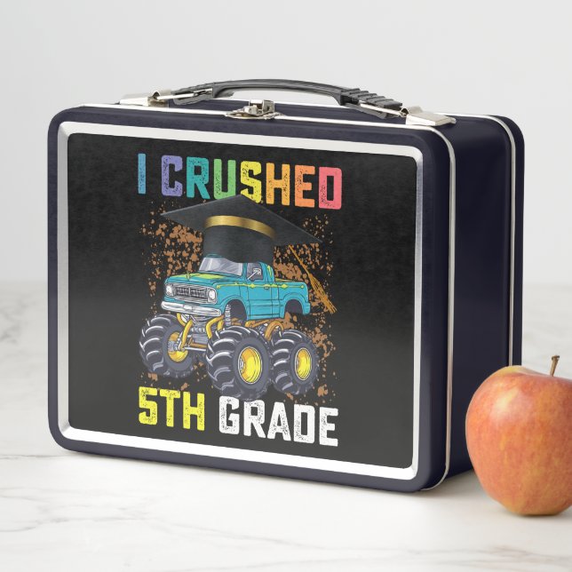 I Crushed 5th Grade Monster Truck Graduation Metal Lunch Box (In Situ)