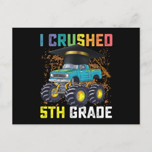 I Crushed 5th Grade Monster Truck Graduation Postcard