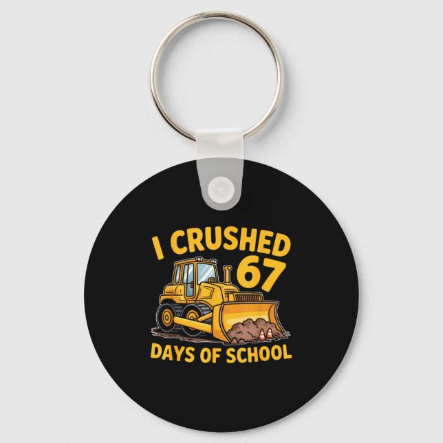I Crushed 67 Days Of School 67th Day Of School Boy Keychain (Front)