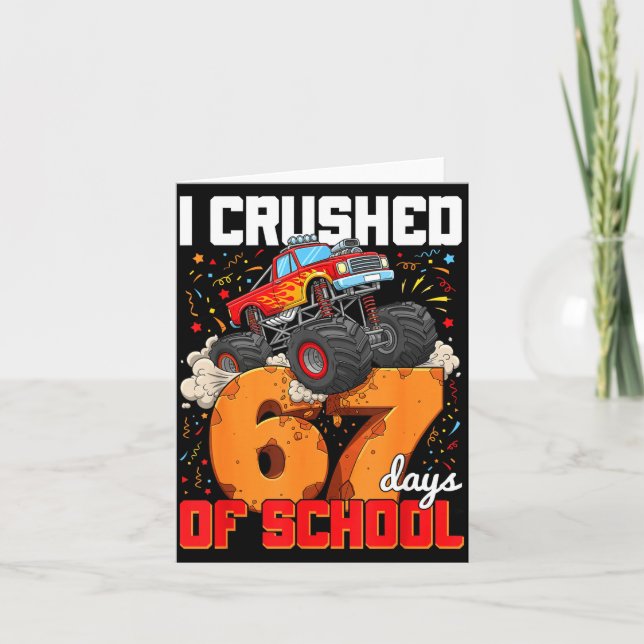 I Crushed 67 Days Of School Gen Alpha Slang Meme S Card (Front)