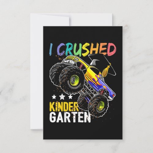 I Crushed Kindergarten Monster Truck Card