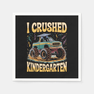 I Crushed Kindergarten Monster Truck Graduation Napkins