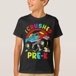 I Crushed PRE-K Monster Truck Graduation Cap Kids T-Shirt