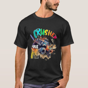 I Crushed Pre K MonsterTruck Graduation Cap Boys T-Shirt