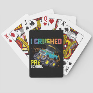 I Crushed Preschool Monster Truck Graduation Poker Cards